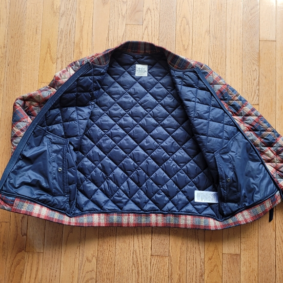 EDC by Espirit Plaid Quilted Zipper Pocket Detail Jacket Lightweight - Picture 7 of 15